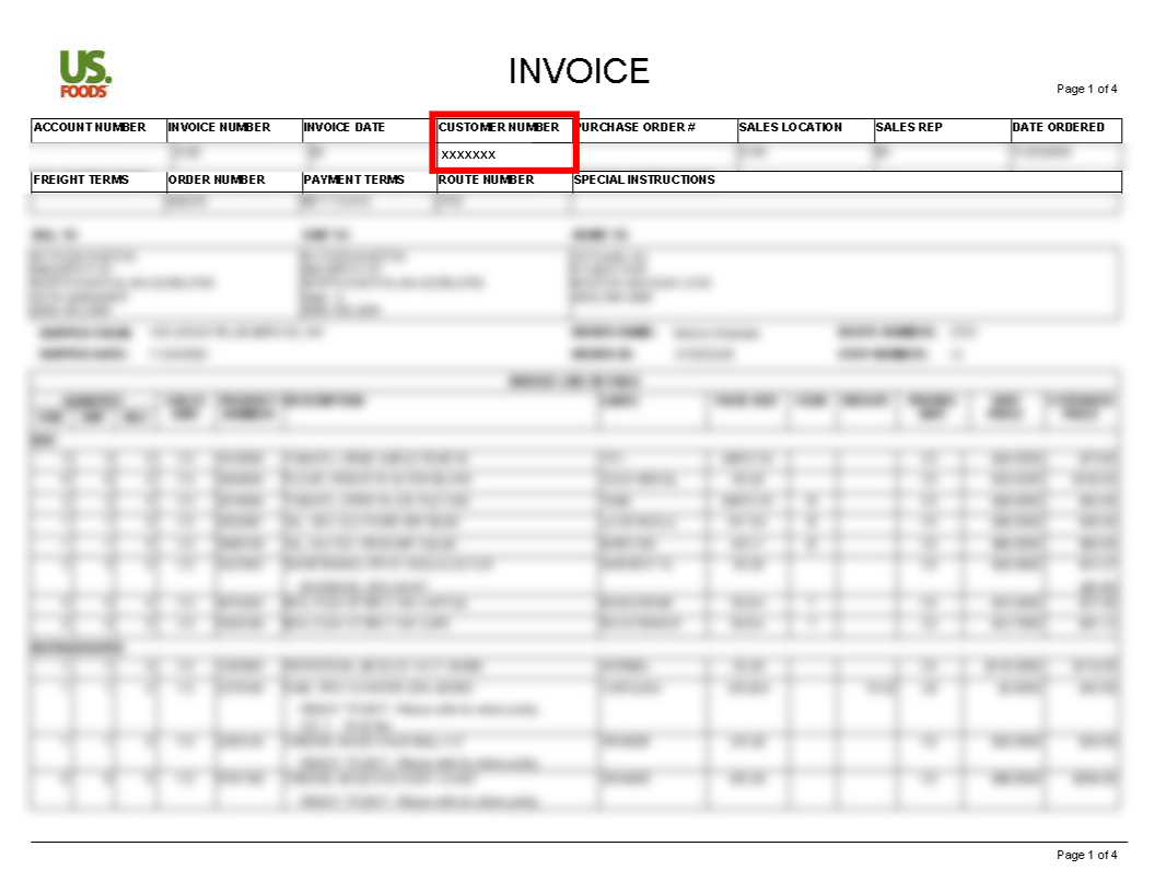 Customer Number Invoice Thumbnail